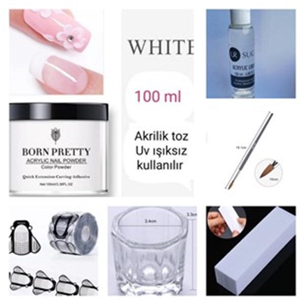 Akrilik Polimer Protez Tırnak Set XL boy - Görsel 15