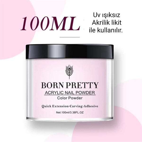 Born Pretty Akrilik Polimer toz Pembe 100 ML (49565-1)